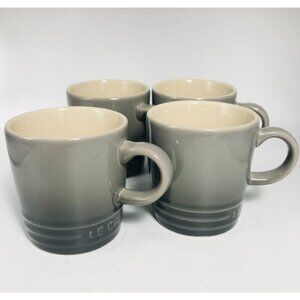 Set of 4 Le Creuset Flint Espresso Mugs Cups 100ml 3.5oz Gray Ombre Ceramic